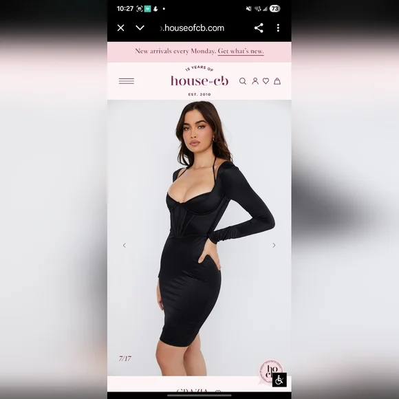 House of CB Elegant Black Dress - Picture 1 of 7